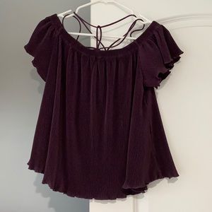 Purple Strappy Off-The-Shoulder Top